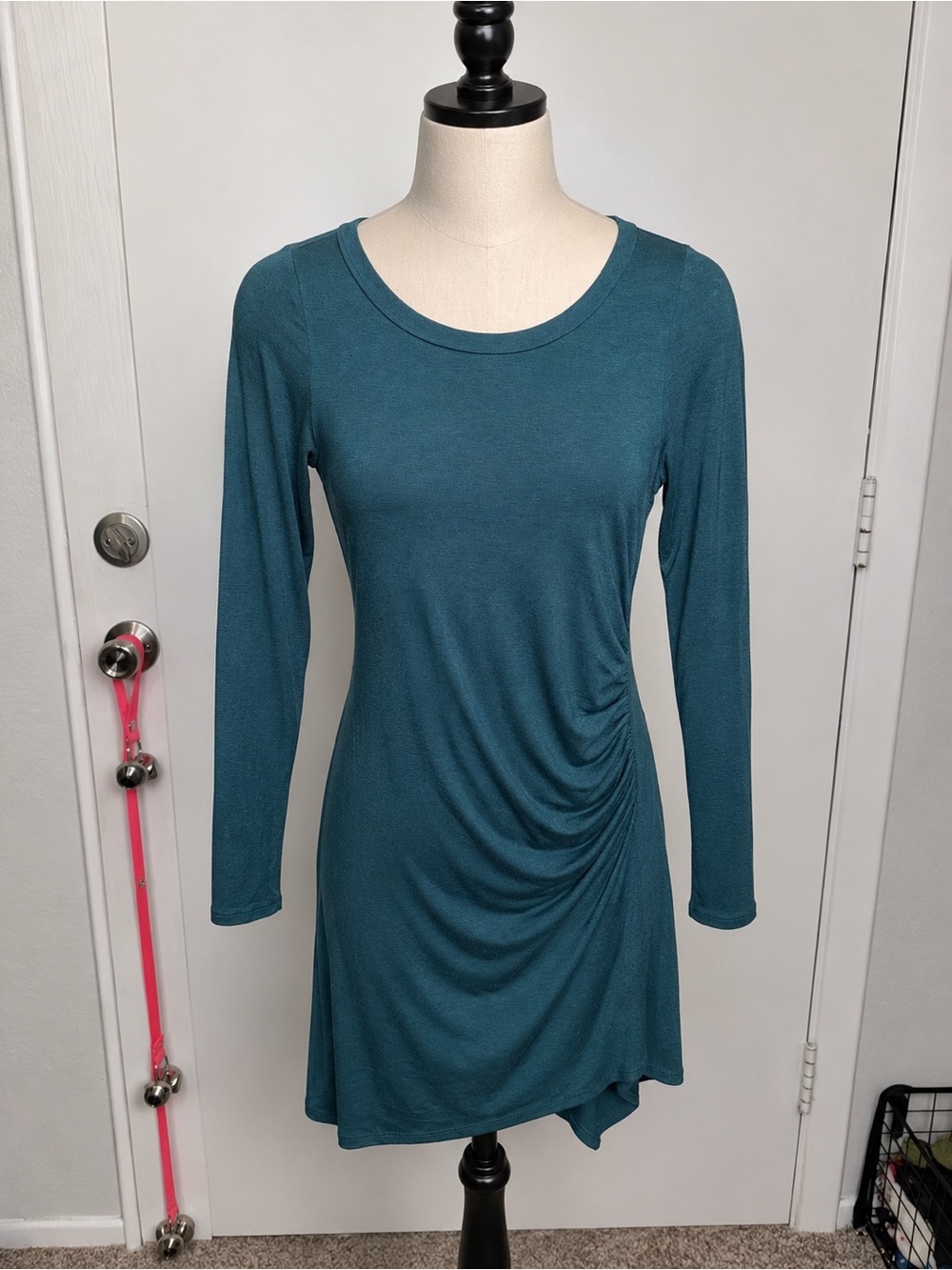 VICI Teal Ruched Side Long Sleeve Mini Dress Women’s Size Small Soft Stretch